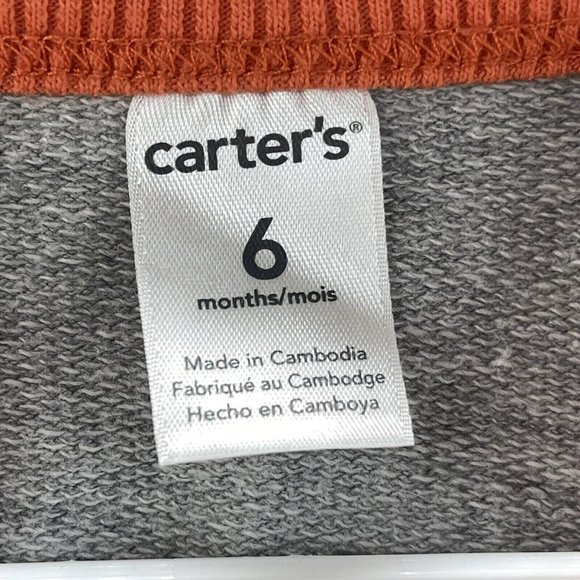 Carter's Sweatshirt Baby Boys Size 6 Months Grey "Mommy's Hunk" Sweatshirt 6M - Picture 4 of 6